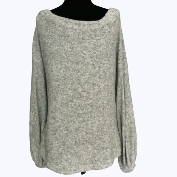 Anthropologie Saturday Sunday Off Shoulder Grey Soft Cloud Fleece Tunic Top SZ S - Picture 2 of 12